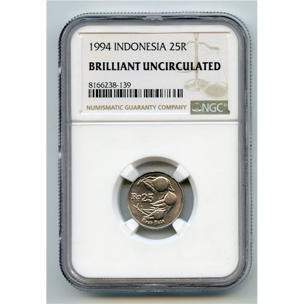 1994 Indonesia 25 Rupee NGC BU