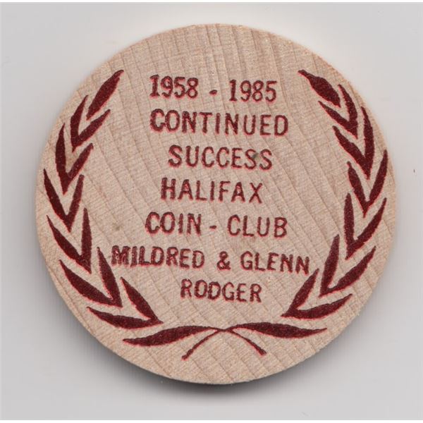 1985 Halifax Coin Club Wood