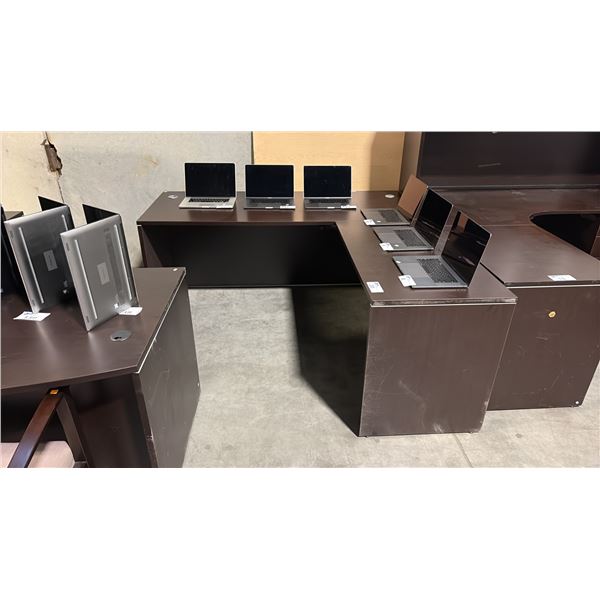 DARK WOOD EXECUTIVE 6' X 6' CORNER DESK