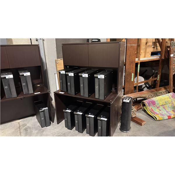 DARK WOOD 48" WIDE COMPUTER DESK WITH HUTCH