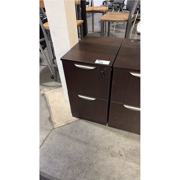 DARK WOOD 2-DRAWER PEDESTAL