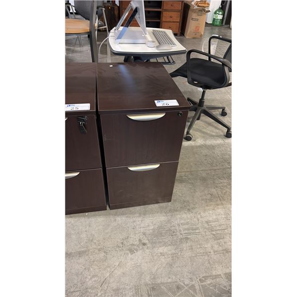 DARK WOOD 2-DRAWER PEDESTAL