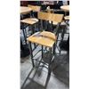 Image 2 : MAPLE BAR HEIGHT TABLE AND WOOD BACK BAR STOOL SET