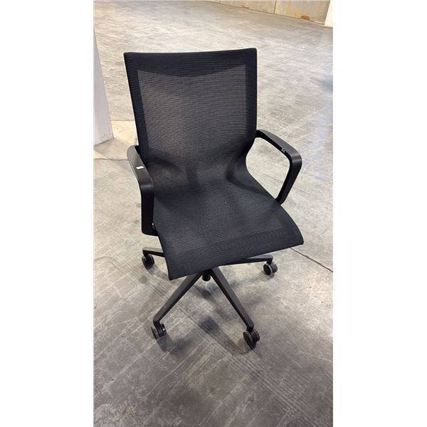 HEARTWOOD BARCELONA BLACK MESH TILTED CHAIR