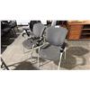 2 GREY PATTERNED CLIENT CHAIRS