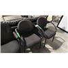 2 BLACK PATTERNED CLIENT CHAIRS