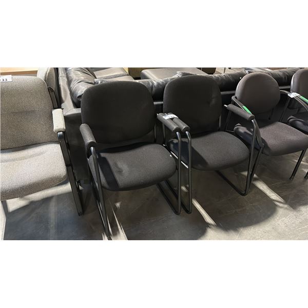 2 BLACK FABRIC CLIENT CHAIRS