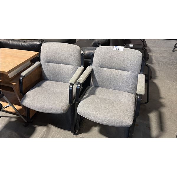 2 GREY FABRIC CLIENT CHAIRS
