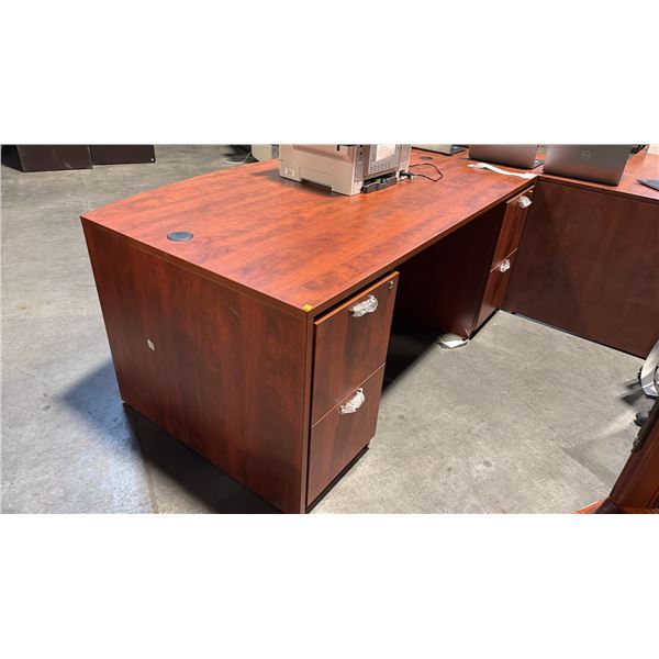 CHERRY BOW FRONT EXECUTIVE DESK