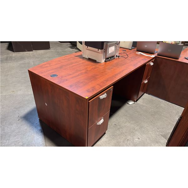 CHERRY BOW FRONT EXECUTIVE DESK
