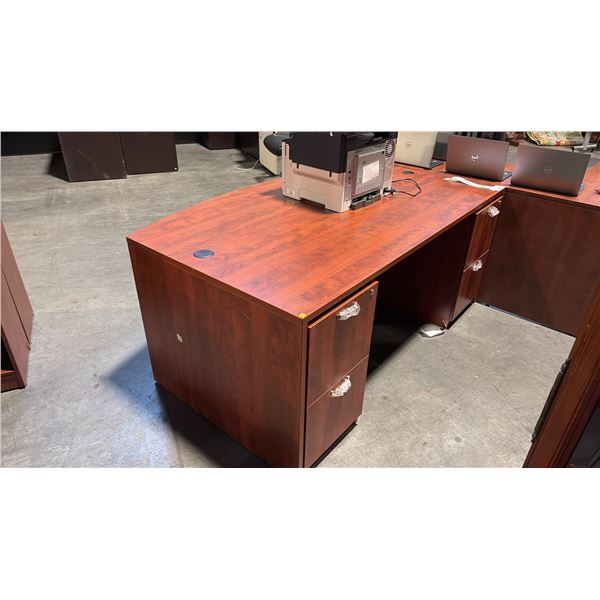 CHERRY BOW FRONT EXECUTIVE DESK