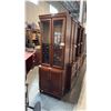 CHERRY WOOD/GLASS CABINET D18" X W28" X H79"