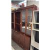 CHERRY WOOD/GLASS CABINET D18" X W28" X H79"