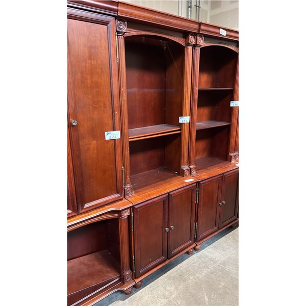 CHERRY WOODEN BOOK SHELVES D18" X W28" X H79"