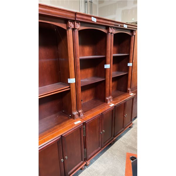 CHERRY WOODEN BOOK SHELVES D18" X W28" X H79"