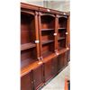 CHERRY WOODEN BOOK SHELVES D18" X W28" X H79"