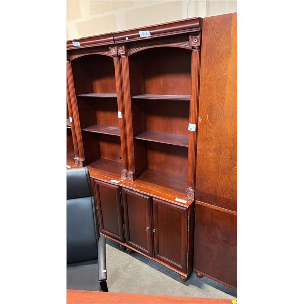 CHERRY WOODEN BOOK SHELVES D18" X W28" X H79"