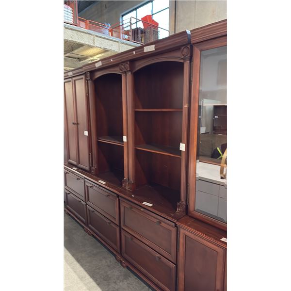 CHERRY WOODEN BOOK SHELVES D18" X W28" X H79"