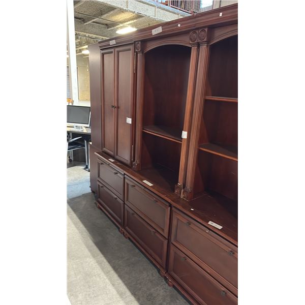 CHERRY WOODEN BOOK SHELVES D18" X W28" X H79"