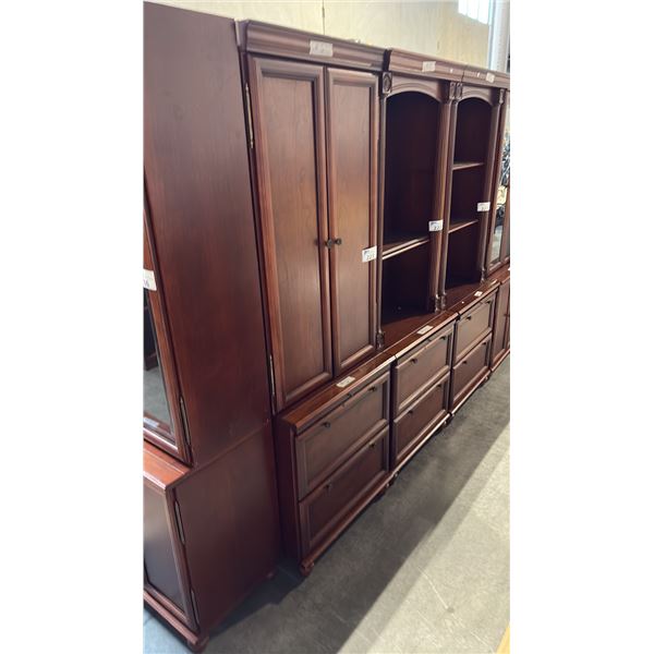 CHERRY WOODEN BOOK SHELVES D18" X W28" X H79" STYLE 2