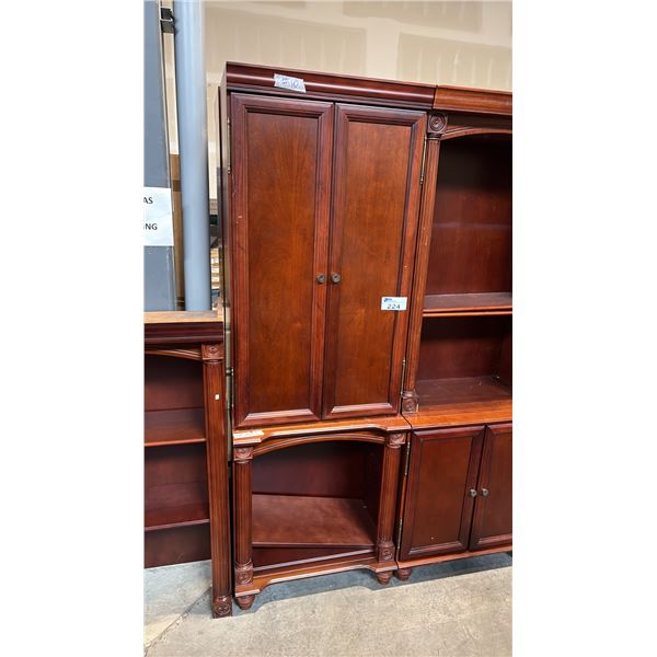 CHERRY WOODEN BOOK SHELVES D18" X W28" X H79" STYLE 2