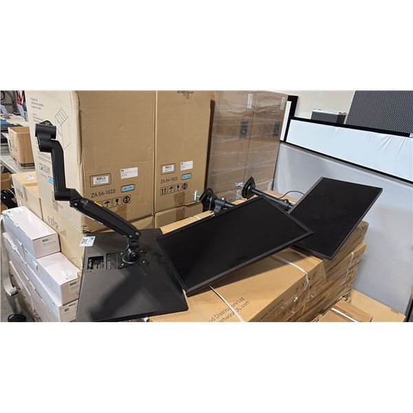 3 LG 24  LCD MONITORS W/ MONITOR ARMS