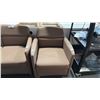 Image 2 : BROWN LOVE SEAT AND AN ARM CHAIR