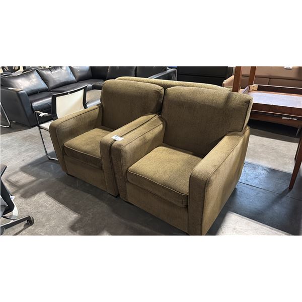 2 BROWN PATTERN ARM CHAIRS STYLE 2