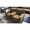 2 BROWN PATTERN ARM CHAIRS STYLE 2