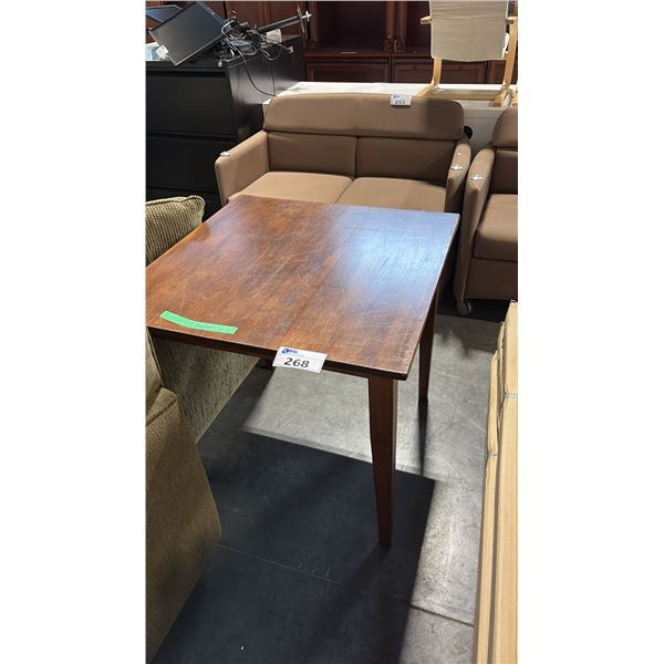 2 WOODEN 30" SQUARE LUNCHROOM TABLES
