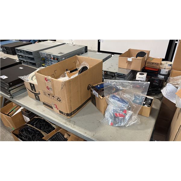 LARGE LOT OF MISC COMPUTER PERIPHERALS INCL SATA/M.2 HARD DRIVES APPROX HUNDRED, GRAPHICS CARDS,