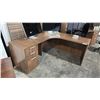 BROWN WOOD PATTERN 66" X 66" CORNER DESK