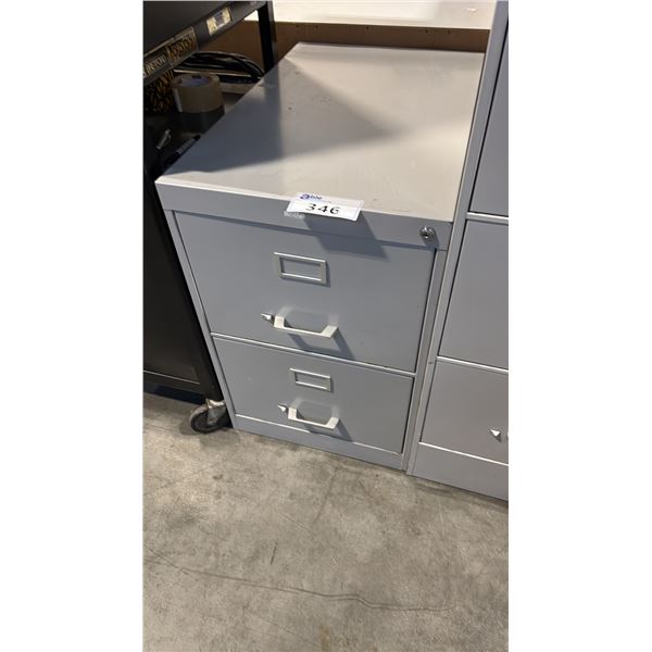 BEIGE 2-DRAWER METAL FILE CABINET