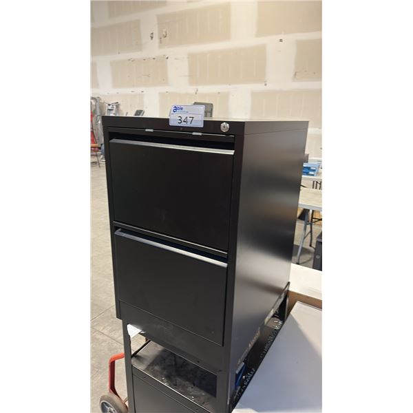 BLACK 2-DRAWER METAL FILE CABINET