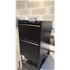 BLACK 2-DRAWER METAL FILE CABINET