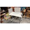 WHITE STUDENT DESK W/ PRIVACY DIVIDERS