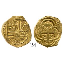 Bogota, Colombia, cob 2 escudos, Philip IV, assayer A, from the "Mesuno hoard" (ca. 1636).