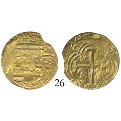 Bogota, Colombia, cob 2 escudos, 1654(R), encapsulated NGC AU-53, from the Maravillas (1656).