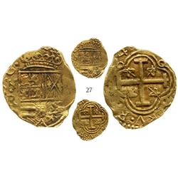 Bogota, Colombia, cob 2 escudos, (165)4(R), from the "Jupiter wreck" (1659).