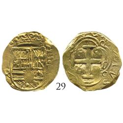 Bogota, Colombia, cob 2 escudos, (167)6R, Charles II, unique error with king's name in reverse legen