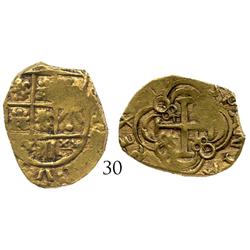 Bogota, Colombia, cob 2 escudos, dated (170)3 or 5, from the 1715 Fleet.