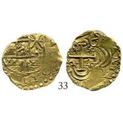 Bogota, Colombia, cob 2 escudos, posthumous Charles II, from the 1715 Fleet.