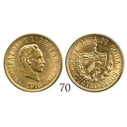 Cuba, 4 pesos, 1916.