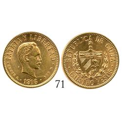 Cuba, 4 pesos, 1916.
