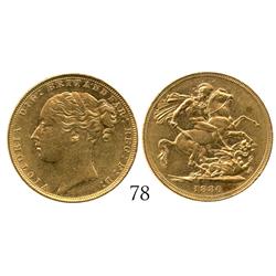 London, England, sovereign, Victoria, 1880, from the Douro (1882).