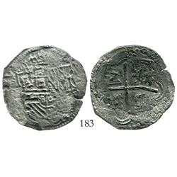 Potosi, Bolivia, cob 4 reales, Philip II, assayer not visible.