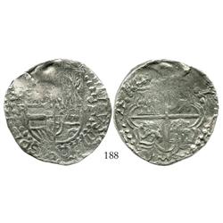 Potosi, Bolivia, cob 8 reales, Philip III, assayer R (curved leg), Grade-1 quality (certificate miss