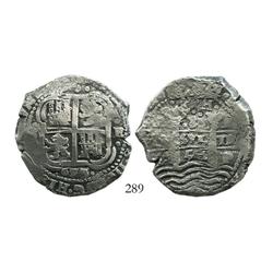 Potosi, Bolivia, cob 8 reales, 1653E, PH at top.
