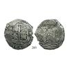 Image 1 : Potosi, Bolivia, cob 8 reales, 1653E, PH at top.