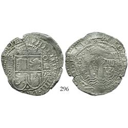 Potosi, Bolivia, cob 8 reales, 1652E transitional Type III.